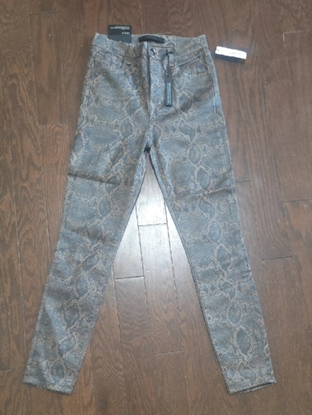 J Brand Brown & Black Snake Print Crop Skinny Jeans